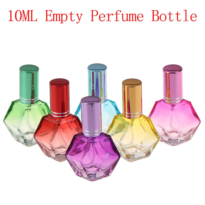 1 Pc 10 Ml Kleurrijke Glazen Parfumflesjes Spray Navulbare Verstuiver Draagbare Reizen Scent Flessen Verpakking Fles
