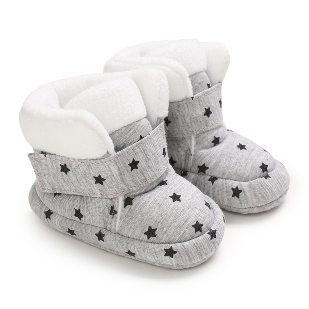 Säuglings Schnee Stiefel Winter Baby Jungen Mädchen Schuhe Weiche Sohle Stern Drucken Erste Gehhilfe Plüsch Warme Prewalker Vlies Stiefel 0-18M Stiefel: H / -M