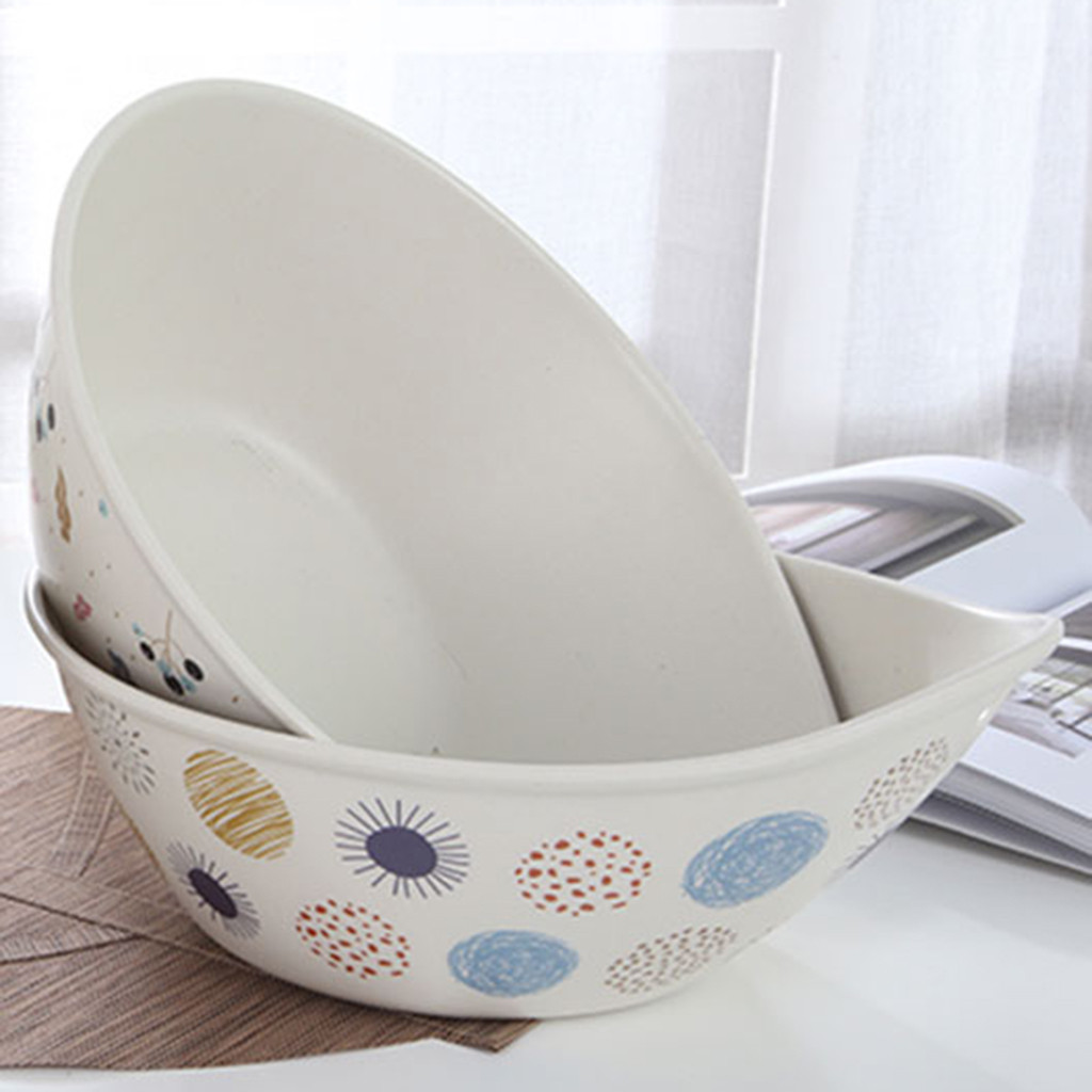 Creatieve Natuurlijke cartoon Grote capaciteit Soep Salade Noodle Rijstkom Bamboe Fruit Bowls Handwerk Art Werk Decoratie W30704