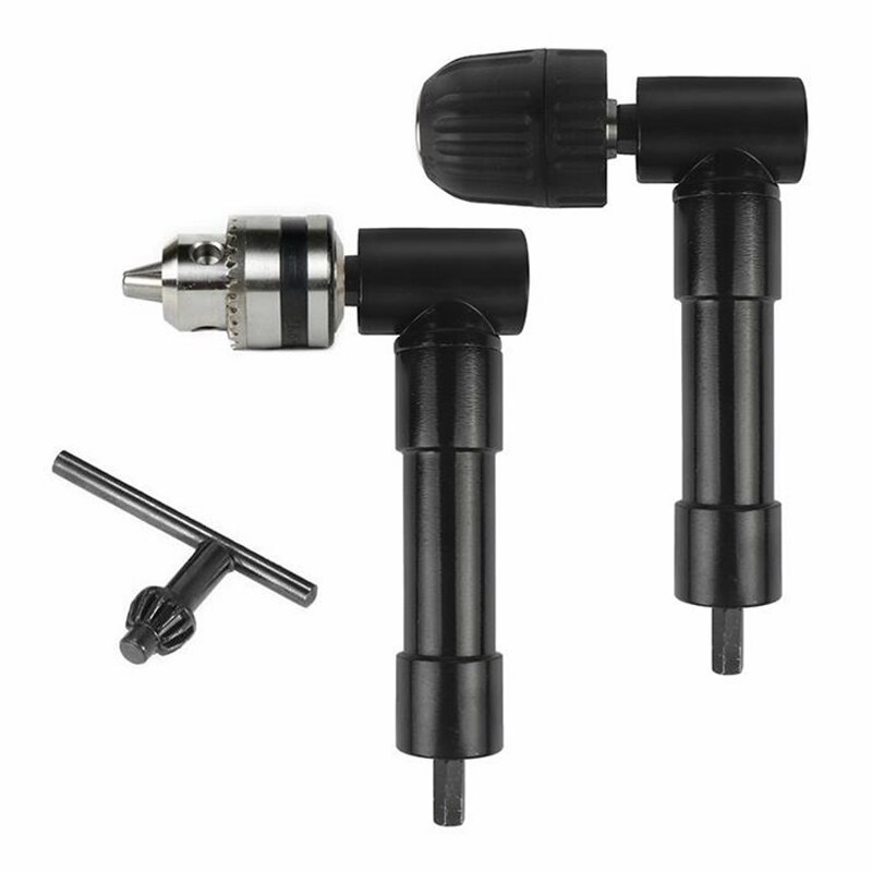 Taladro eléctrico de ángulo recto de 90 grados, esquina de 8mm, dispositivo de torneado de vástago hexagonal, curva extensible, rango de Portabrocas de tres mordazas, 1-10mm para carpintería