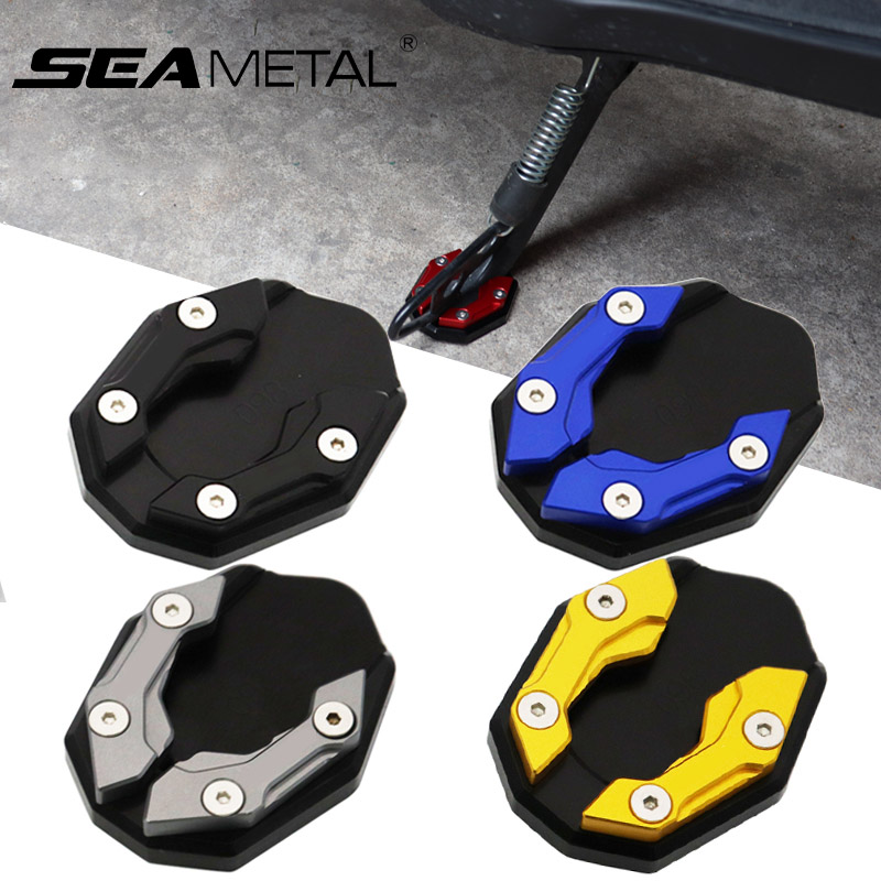 SEAMETAL-cubierta de soporte lateral para motocicleta, soporte de aleación de aluminio para motocicleta, almohadilla Universal para extensión de pie de bicicleta, accesorios de soporte