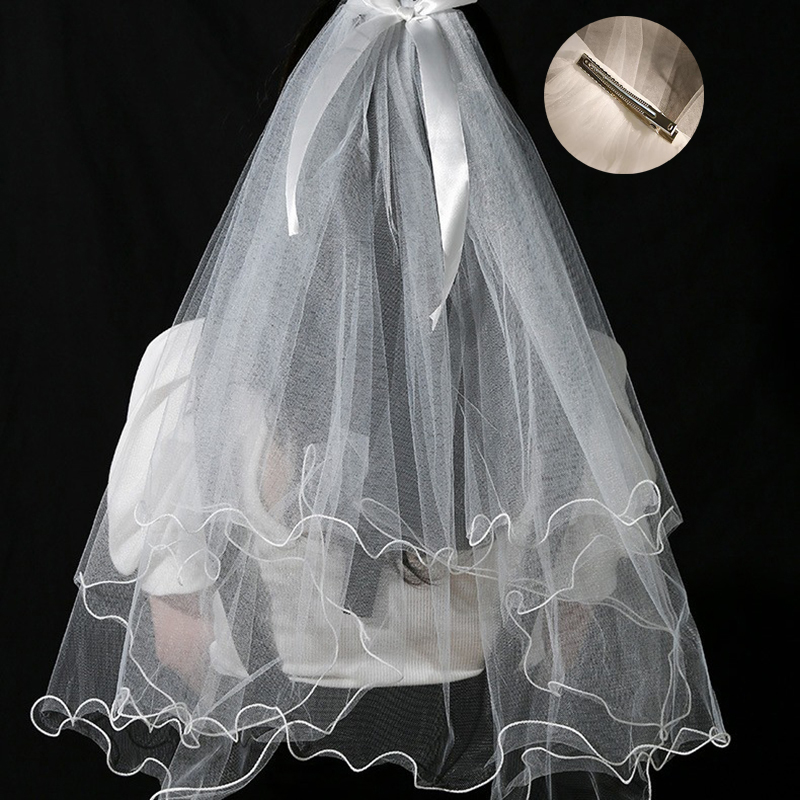 1 Uds. Velos de novia, pañuelo para la cabeza, velo blanco marfil, decoración para de cumpleaños y boda, accesorios para el cabello para cena de compromiso y despedida de soltera: Color zafiro profundo