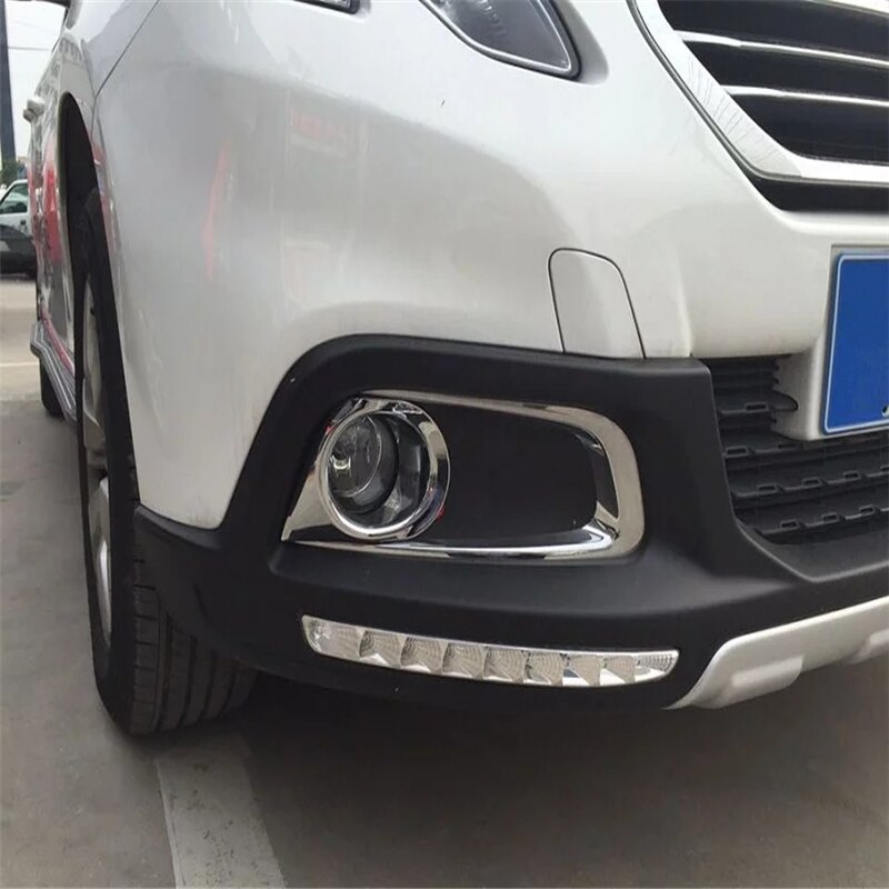 WELKINRY auto auto cover overlay Voor Peugeot ABS chrome voor hoofd mistlamp lamp sticker trim
