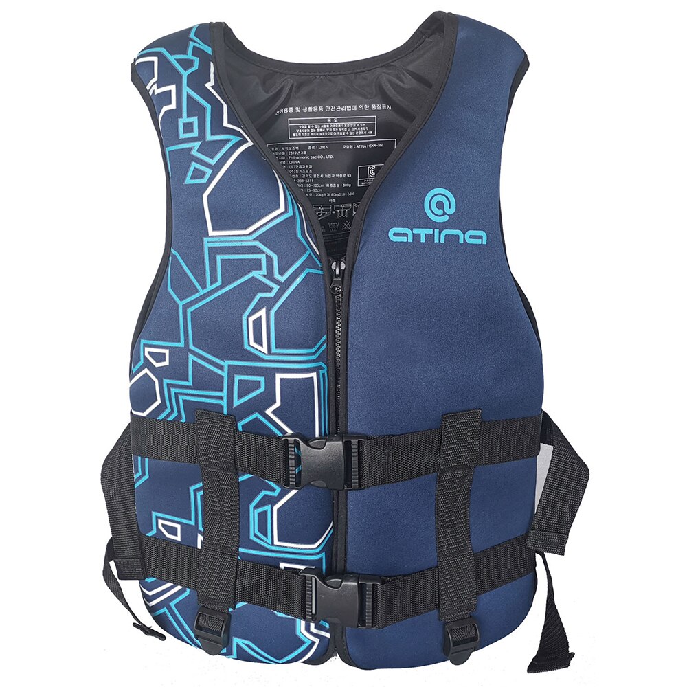 Chaleco salvavidas para deportes acuáticos para adultos, esquí, Wakeboard, natación, botes de rescate, a la deriva: Blue   60-80KG