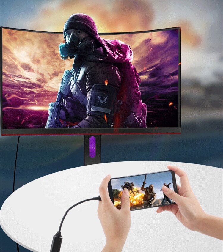 Typ-C Zu HDMI HD TV Adapter Konverter USB-C 4k Adapter Für PC Laptop Tablette Telefon Stecker Und spielen Stabile Signal Übertragung