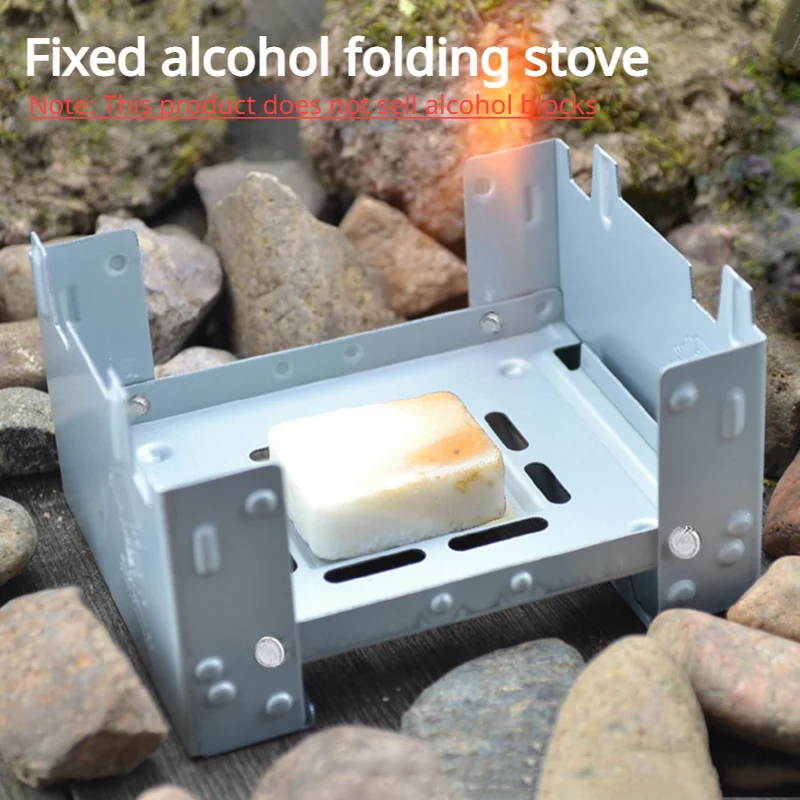Estufa de Alcohol portátil para acampar, quemador de Alcohol sólido, estufa plegable de combustible para exteriores, Mini cocina de espíritu, Picnic, barbacoa, estufa de cera