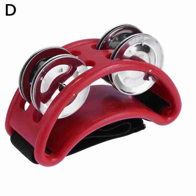 1 pièces hochet tambourin Cajon boîte tambour compagnon accessoire Percussion fournitures Instruments à main pied aide Jingle elliptique Y8I2: red