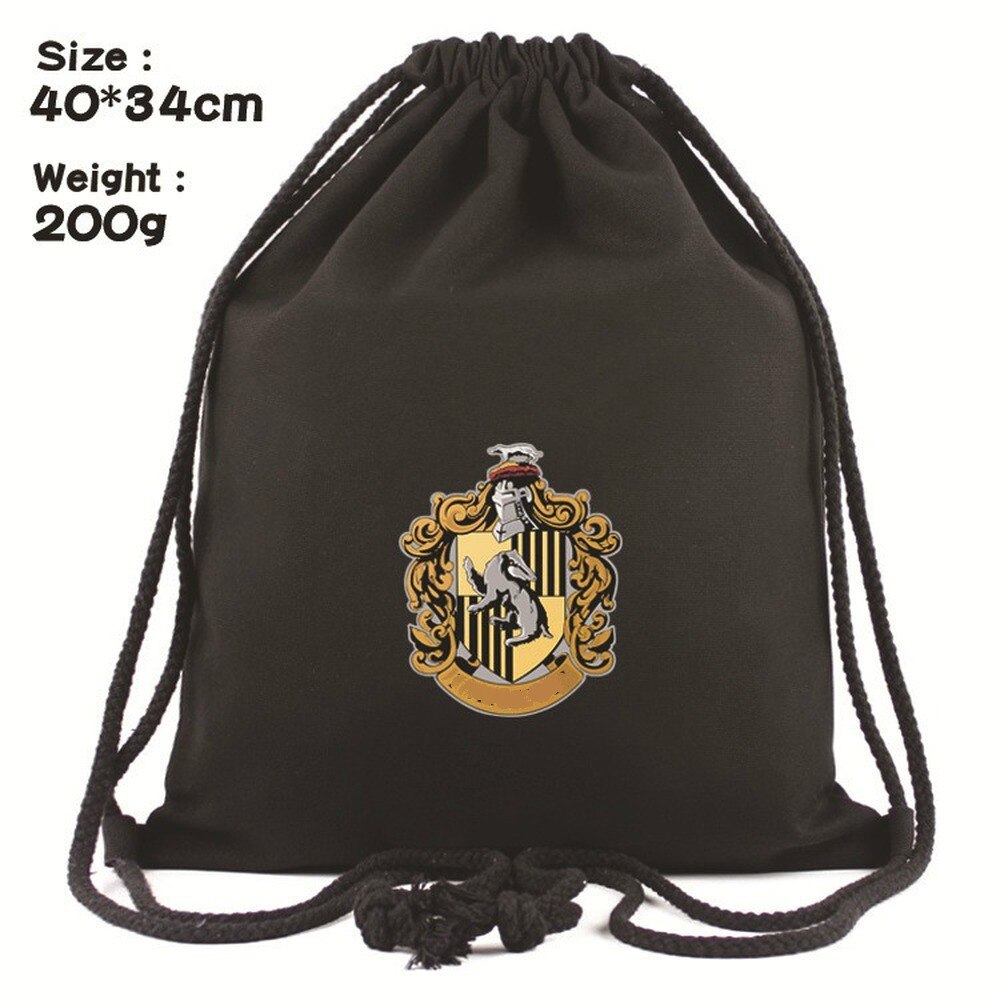 H.Potter Drawstring Canvas Backpack Men Women Shopping Bag Student School Bag Outdoor Storage Bag: 6