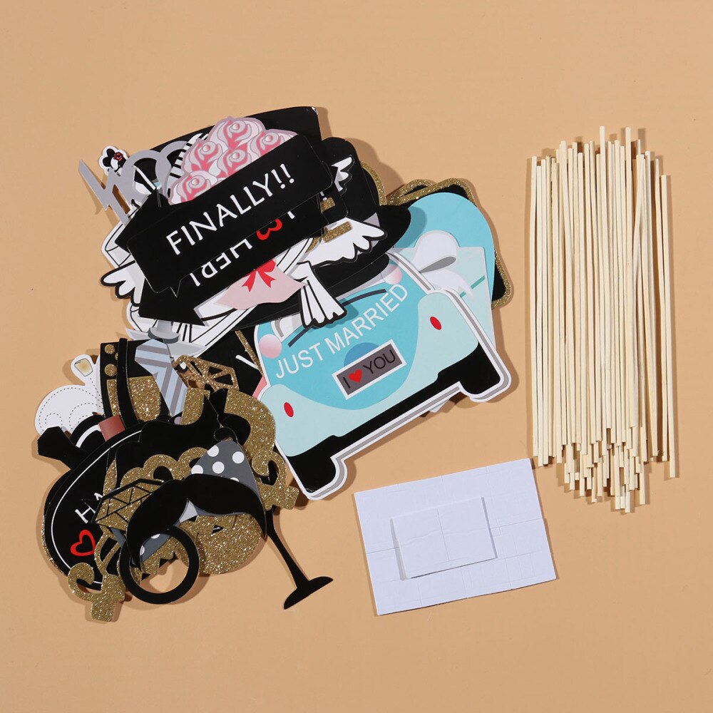 53pcs Funny Party Favors DIY Accessories Photo Props for Adults Man Lady Wedding Decor