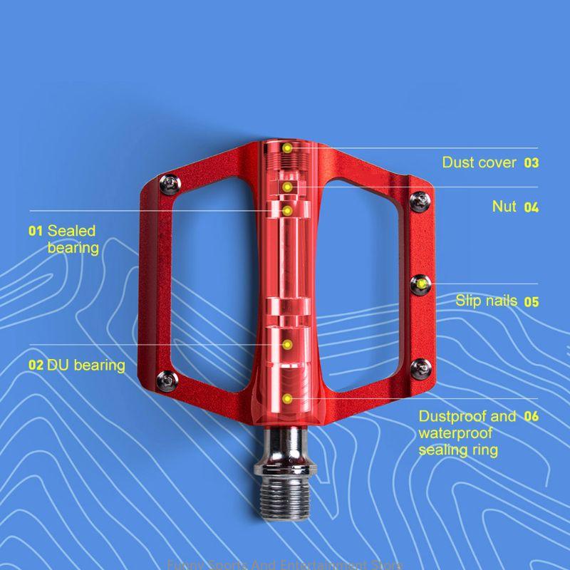 C4DE 1pair Ultra-light Pedals Aluminum Alloy Bearing Pedal for MTB Road Bike Folding Bike Cycling Accessories
