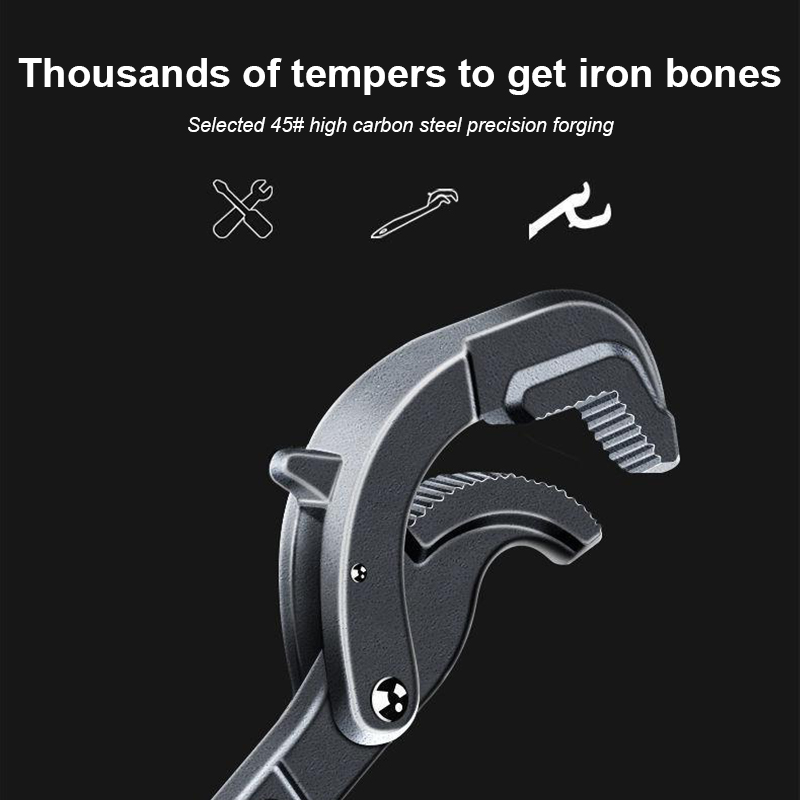 14-30 / 30-60mm Universal Key Pipe Wrench Open End Spanner Set High-carbon Steel Snap N Grip Tool Plumber Multi Hand Tool