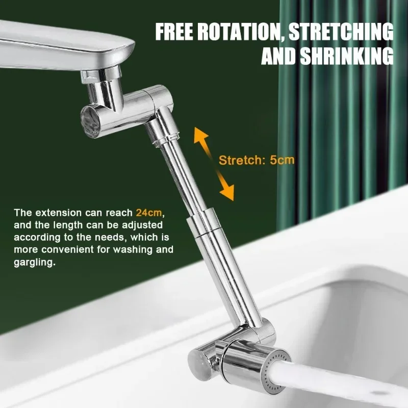 Residencew 1440 Rotatable Faucet Aerator Extension, 1080° U Shaped