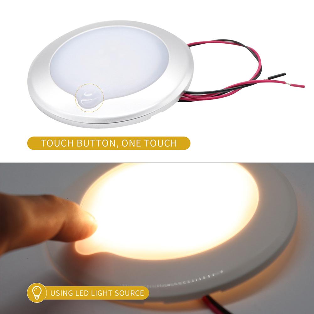 Led rv taglys varm hvid 3300k bil interiør lampe 5 gear justerbar vandtæt touch tag belysning til autocamper båd trailer