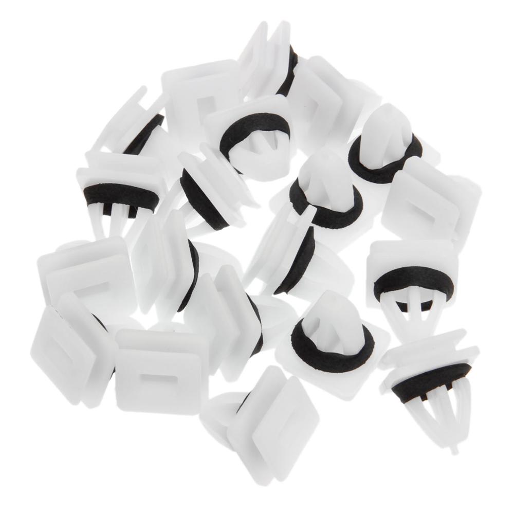 20pcs Car Rocker Cover Trim Clips Panel Sill Guard Moulding Side Skirt Nylon Retainer For Honda Civic CRV