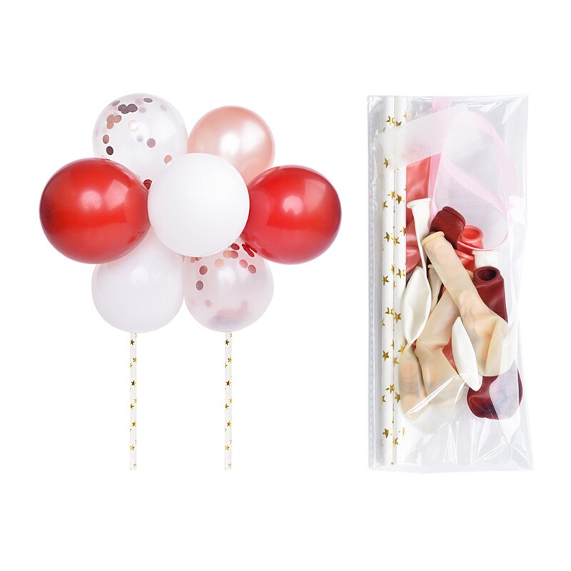 Balloons Cake Topper Cloud Shape Confetti Balloon Cake Topper With Paper Straw for Birthday Baby Shower Wedding Party Decoration