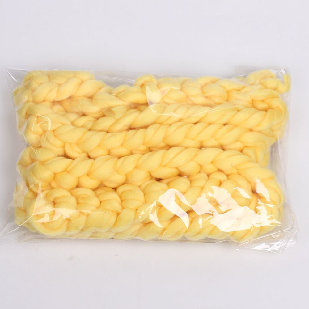 Handmade Woven Baby Blankets Wool Crochet Basket Filler Newborn Twisted Braid Photography Props Chunky Knit Blanket