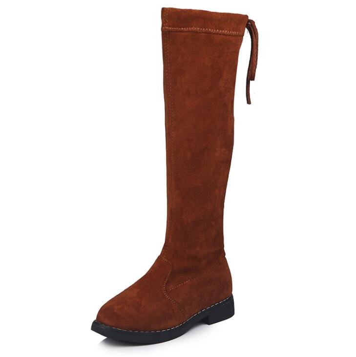 Meisjes Knie-Hoge Lange Laarzen Prinses Editie Kinderen Tall Martin Laarzen Kinderen Hoge Kinderen Schoenen Bota Kid sneakers: Brown / 35