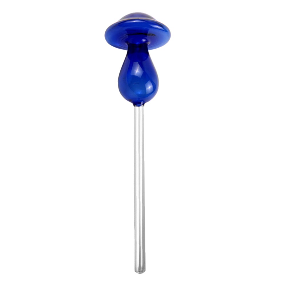 5 Color Plant Flowers Water Feeder Mushroom Shape Plant Self Watering Device Glass Clear Glass Plant Waterer Device: blue