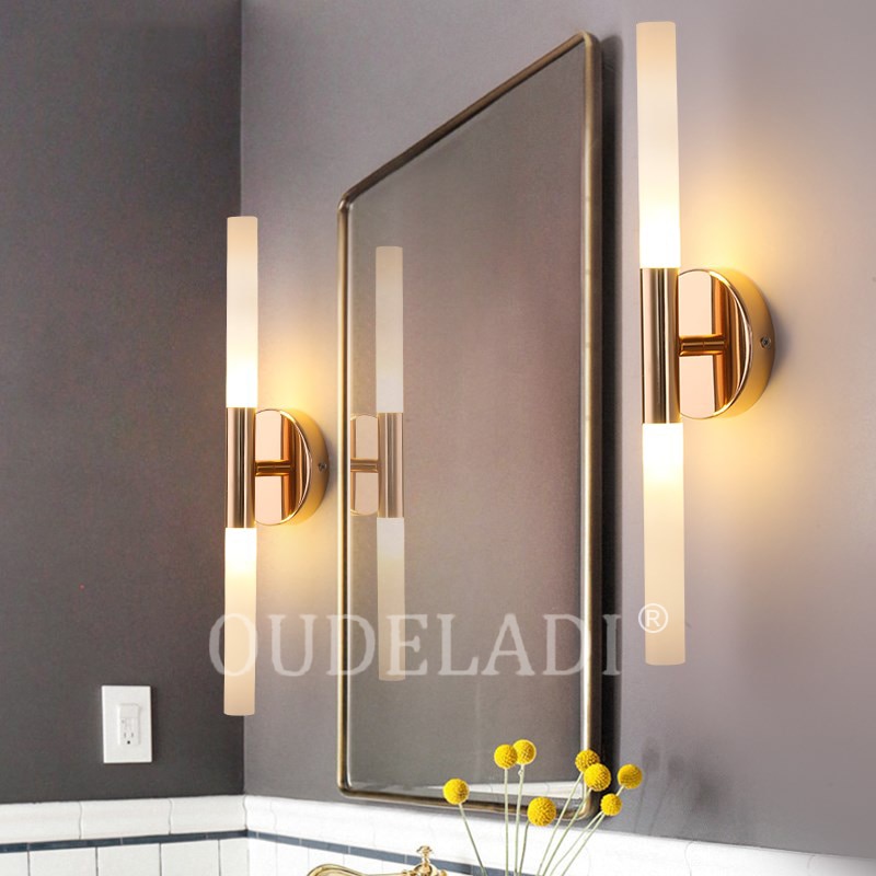 Modern metal tube pipe up down LED wall lamps Bedroom foyer washroom living room toilet bathroom wall light lamp