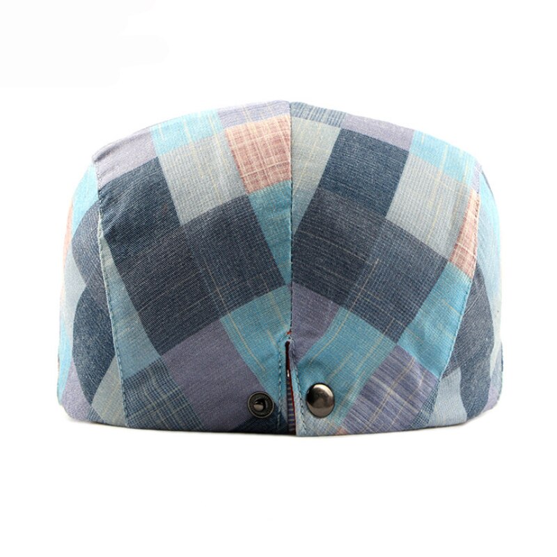 Ht1711 baskerhattar för män kvinnor vår sommar platta kepsar retro rutiga basker femme justerbar unisex herr kvinnor baskermössa