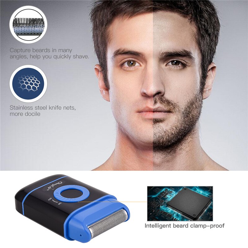 Powered Electric Battery Shaver Razor Beard Trimmer Men Hair Removal Single Blade Beard Shaver Face Care Tool Shaving Machine