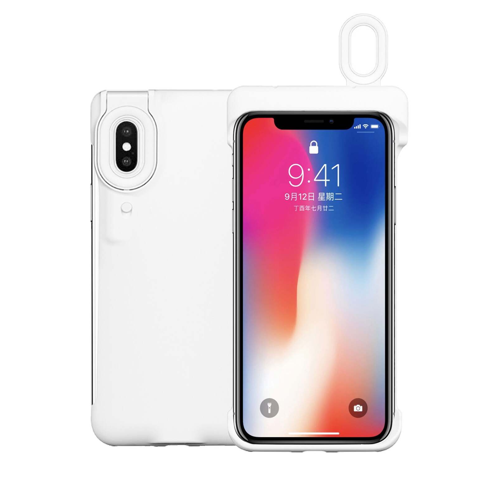Funda para teléfono móvil Apple Iphone X de 5,8 pulgadas, luz de relleno para Vlog, luz LED circular con anillo de luz para Selfie: WH