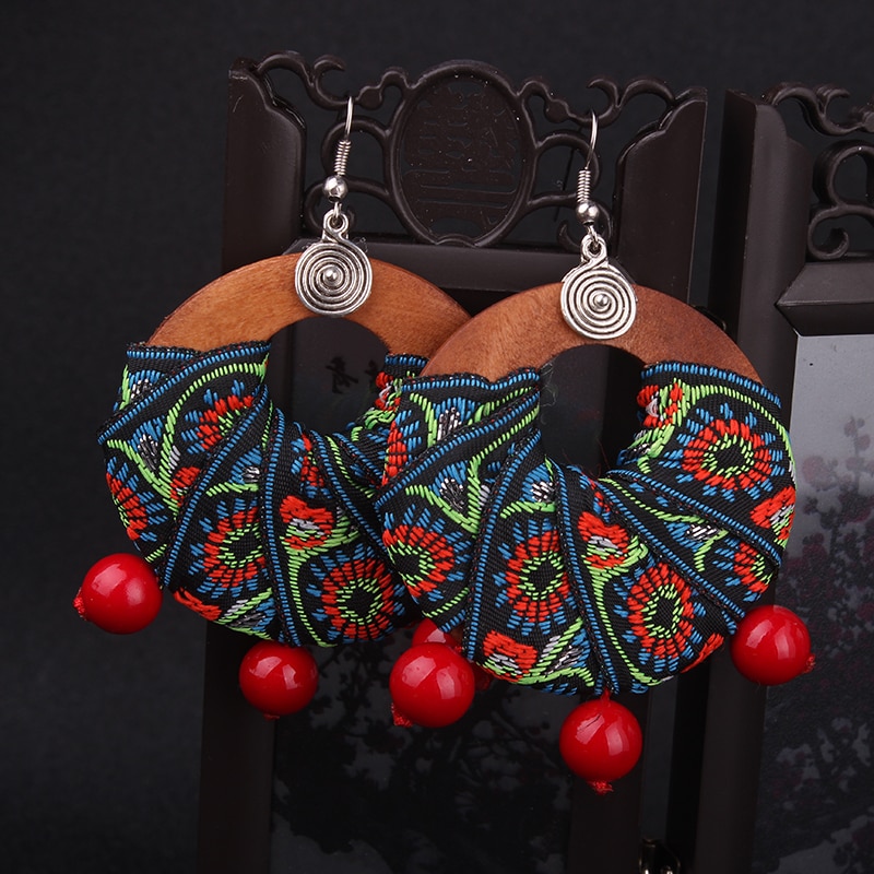 16Design deNew embroidery Ethnic fabric earrings ,Big brand handmade Chinese wind traditional vinatge classical dangle earrings