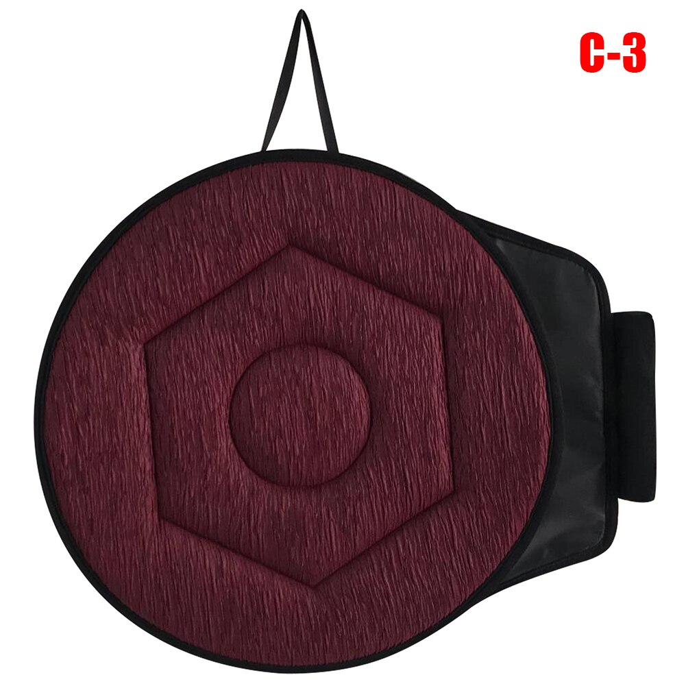 360 Degree Rotate Swiveling Car Seat Cushion Easy In Out Soft Seat Pad 2019ing: Wine Red C-3