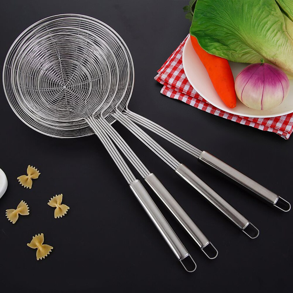 Skimmer Solid Spider Strainer Ladle Stainless Steel Kitchen Utensil Tool French Fries Fish Frying Utensil