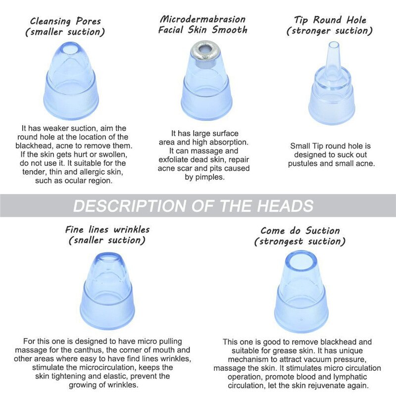 Electric Blackhead Vacuum Extractor Black Spots Pore Cleaner Facial Pore Cleaning Instrument