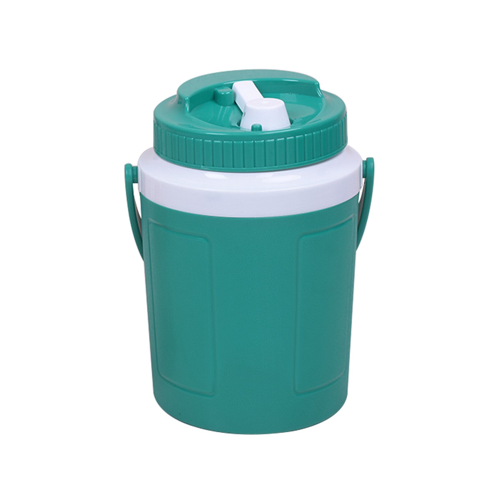 Ronda multipropósito con tapa de cerveza aislado Mango de barril de pesca de hielo cubo de hielo de calor y frío coche al aire libre contenedor de comida para Camping: Green 3.5L