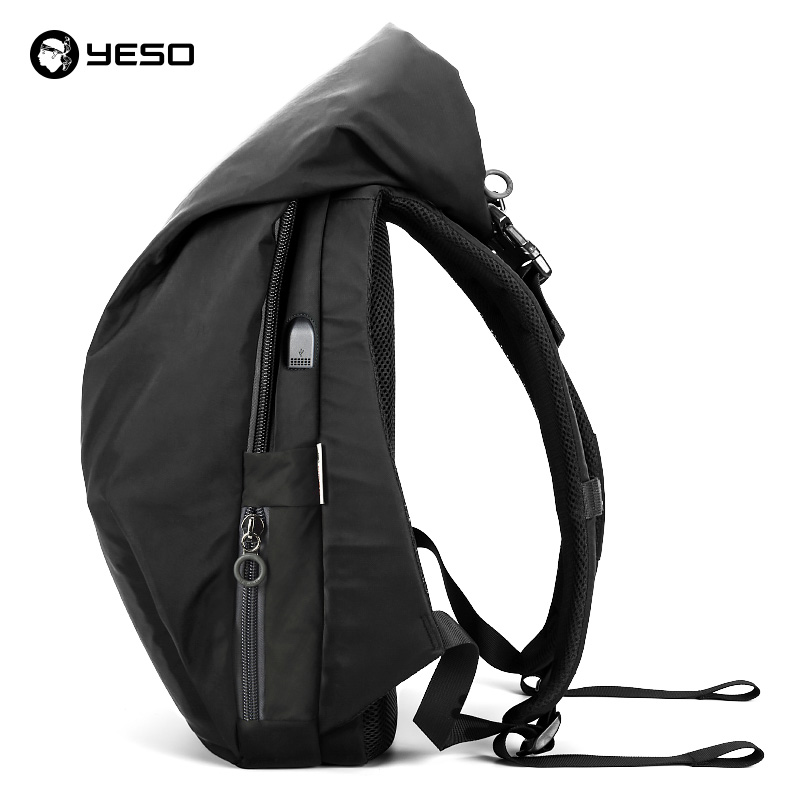 YESO-mochila para ordenador portátil para hombre, morral de viaje de gran capacidad, Irregular, a la , resistente al agua, Oxford, 15,6 pulgadas: Gray No Hat