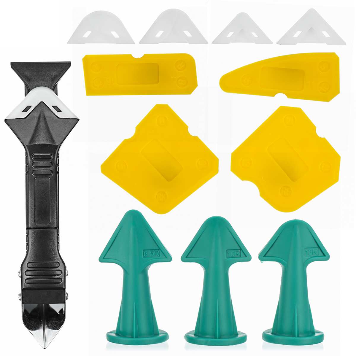 13PCS Silicone Remover Sealant Smooth Scraper Caulk Finisher Grout Kit Tools Floor Mould Removal Hand Tools Set Accessories