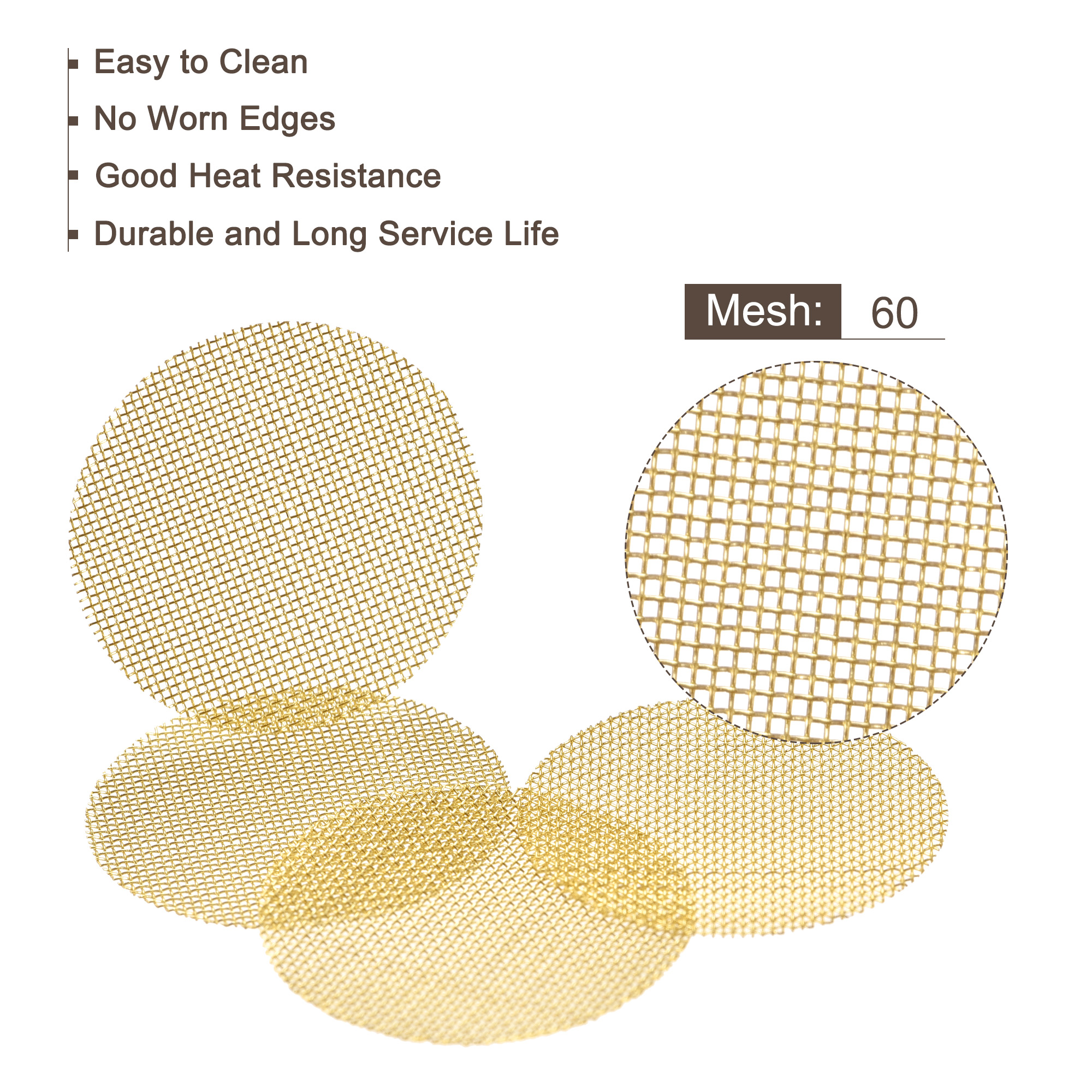 Uxcell Pipe Screen Brass Screens 20mm Diameter for Pipe Filter, Pack of 50