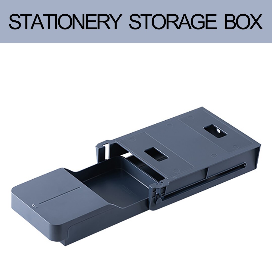 Under Desk Drawer Storage Box Hidden Adhesive Tray Organizer Office Pencil Tray Pen Holder Household Storage Accessories