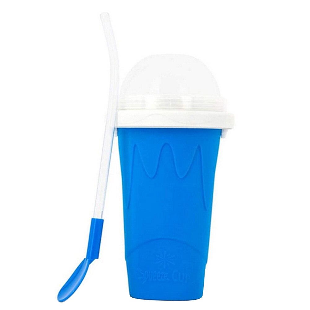 350ml Quick Frozen Smoothies Slushy Ice Cream Maker Milk Shake Maker Cooling Cup Squeeze Cups Mug Diy Homemade Freeze Drinks: Blue