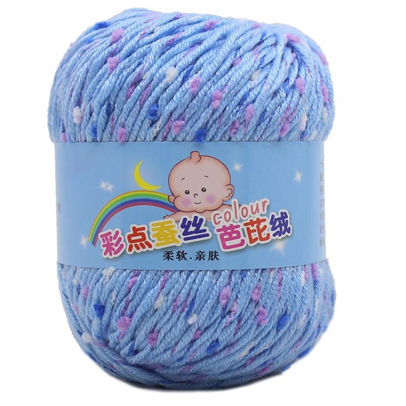 50g Bunte Dot Wolle Häkeln Garn Mehrzweck Baby Wolle Hut Schal Linie Hand Stricken Liefert DIY Pullover Bekleidung zubehör: sky blue