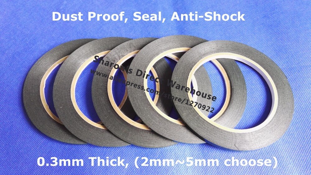 0.3mm d'épaisseur, 2mm/3mm/4mm/5mm choisir, étanche à la poussière joint mousse éponge bande, adhésif Double face pour iphone tablette écran affichage Fix