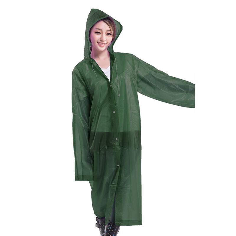 Waterdichte Wijde Mouw Regen Poncho Licht Eva Lange Stijl Verdikte Regenjas Cover: AG
