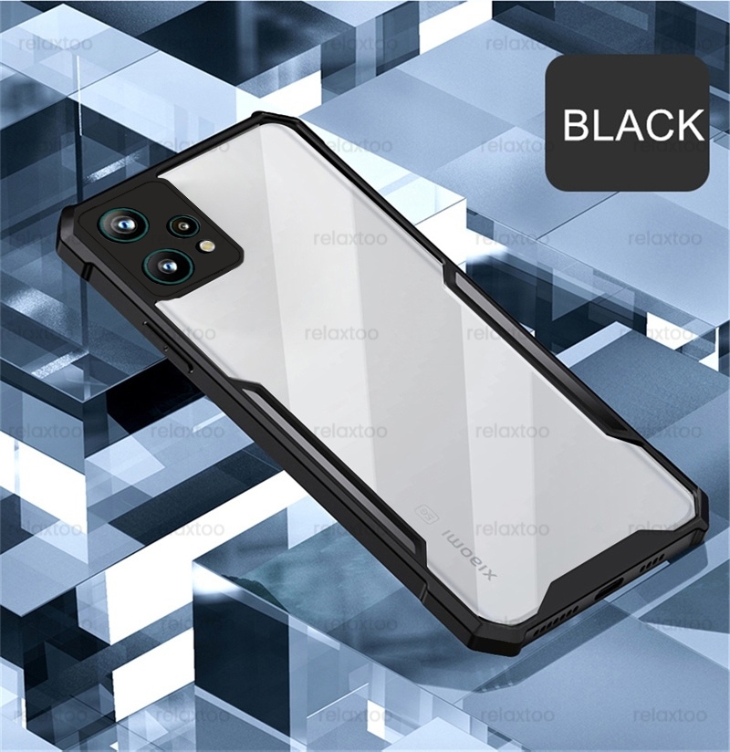 Realmi 9 Pro Plus 5G Fall Klar Acryl Heavy Duty Zurück Abdeckung Für Realme 9i 9 ProPlus Pro + 5G TPU Weichen Stoßfest Stoßstange Coque: For Realme9 Pro Plus / Black