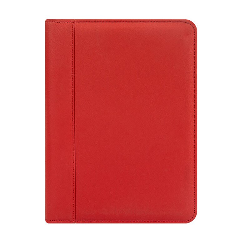 A5 File Folder Binder Manager Cabinet Padfolio with Calculator Spiral Business Fichario Notebook Briefcase Journal Handbook Bag: Red