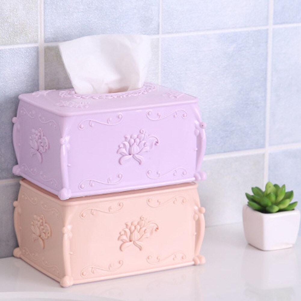 Plastic Tissue Box Case Holder Flower Shape Tissue Storage Cases Tissue Boxes Tissue Case Box Container Table Decoration