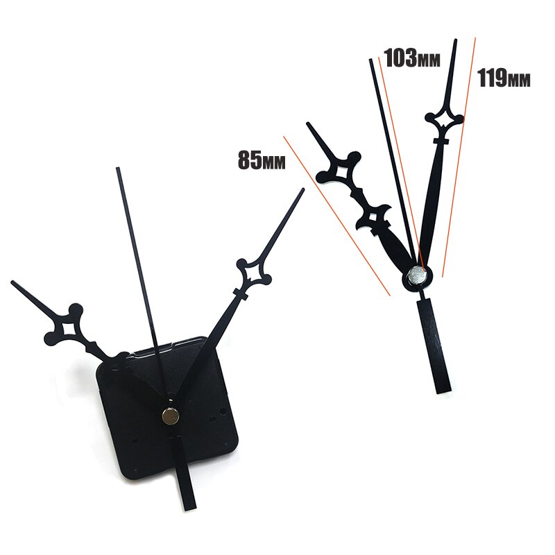 Cute DIY Clock механизм для часов Black Metal Needles Silent Clock Movement Replace Accessories Clockwork Fittings Metal Hook