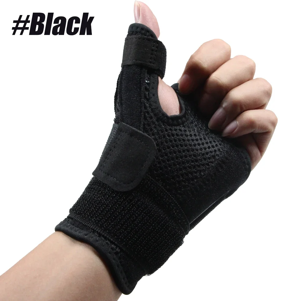 Flexible Splint Wrist Thumb Support Brace for Tendonitis Arthritis Breathable Thumb Protector Guard Fits Right and Left Hand: black