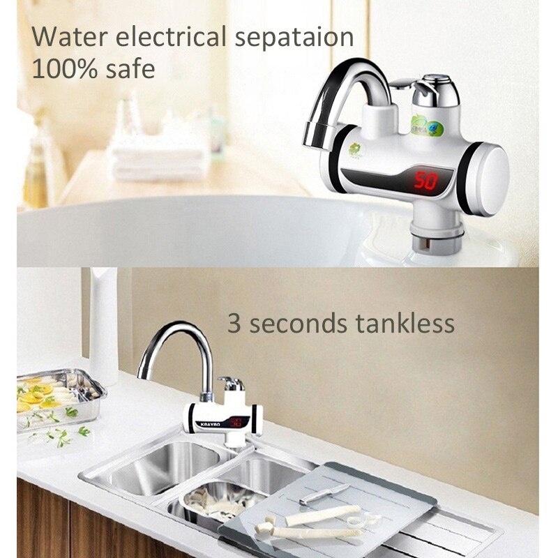 Kbaybo 3000w aquecedor de água elétrico instantâneo torneira da cozinha quente do chuveiro aquecimento água instantânea