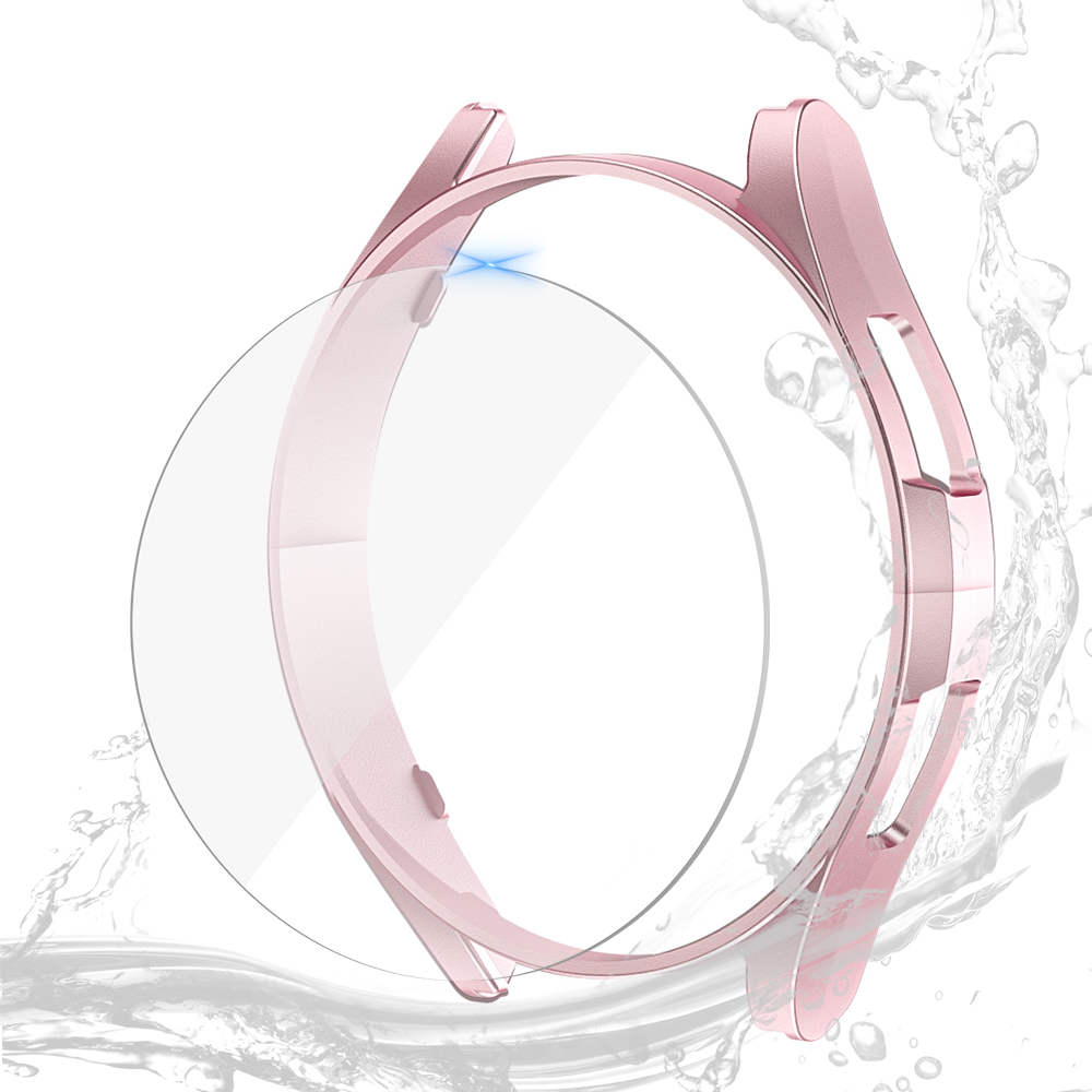 Vidrio + funda para Samsung Galaxy Watch 6 40mm 44mm, cubierta mate para PC, carcasa protectora para Galaxy Watch 6 Classic 43mm 47mm: XXL / Castaño