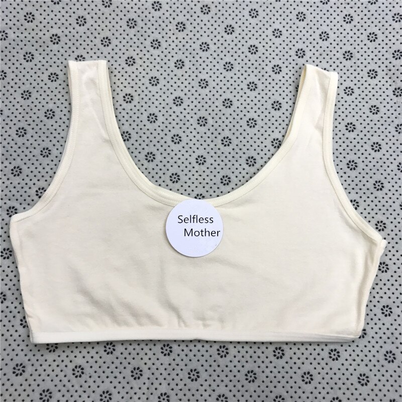 Girls underwear development period students bottoming wide shoulder cotton single layer anti-glare sweat-absorbent sports vest