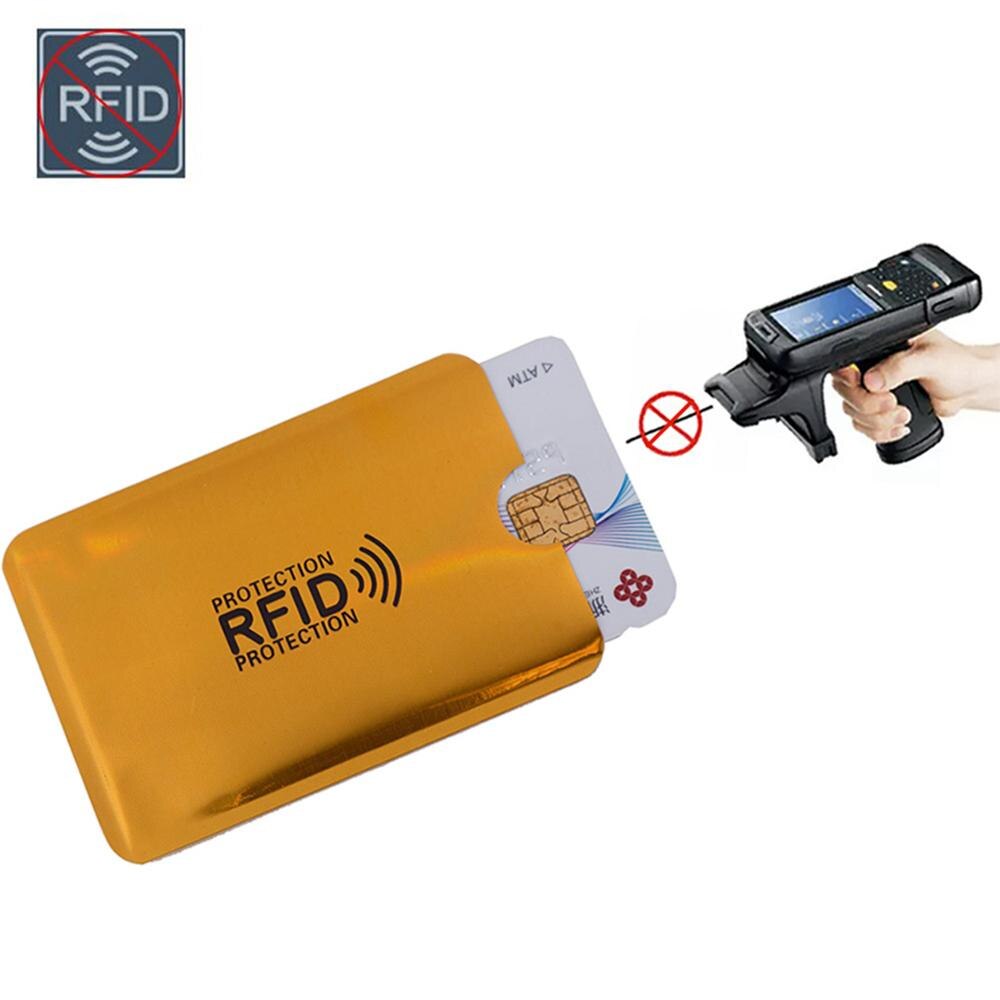 Unisex Casual 1/5 PC Anti Rfid Wallet Holder Reader Lock Bank Bank Protective Metal Credit Support NFC Card Holder