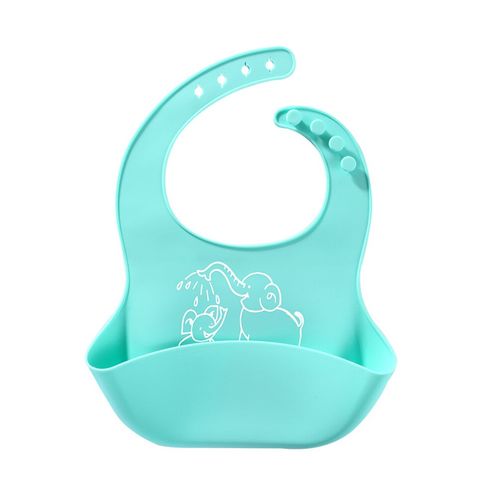 Baby Bib Silicone Verstelbare Dier Eva Waterdicht Speeksel Druipende Slabbetjes Zachte Eetbare Siliconen Speeksel Handdoek: green