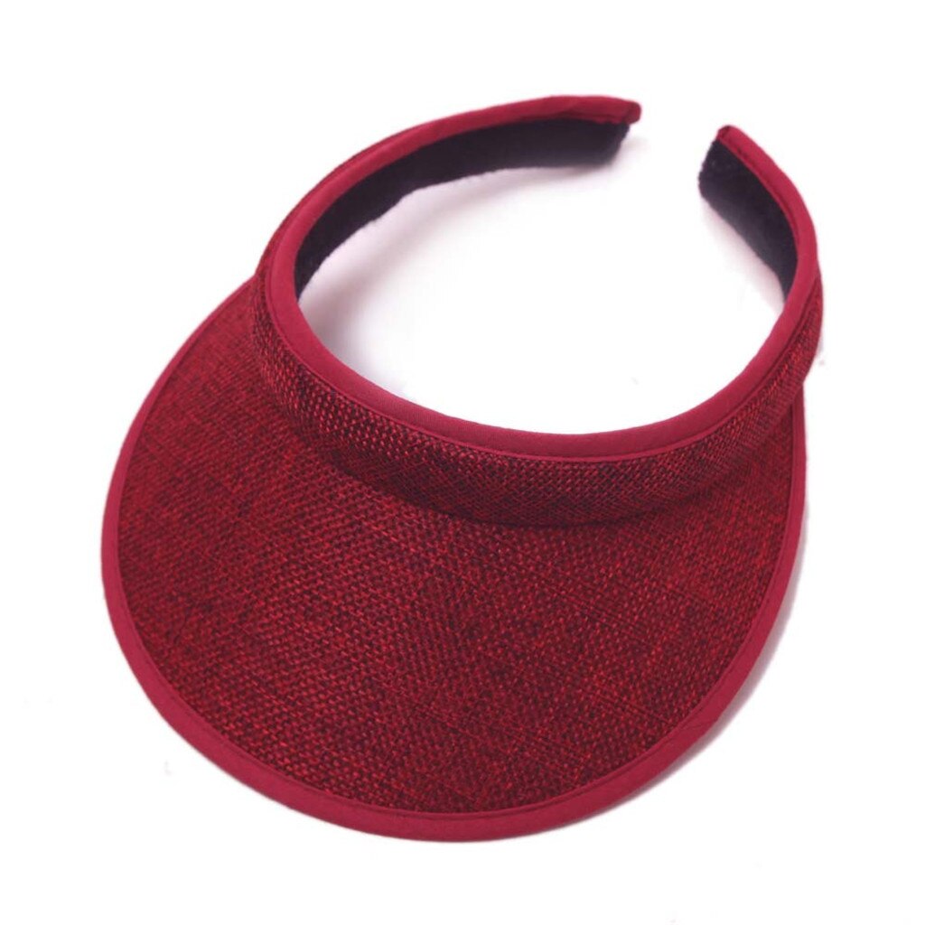 Männer Frauen Sommer Hüte Sonnenhüte Einstellbare Sport Stirnband Klassische Sonne Sport Visier Hut Cap Freien Reise Wandern Einfache Kappe: Red 